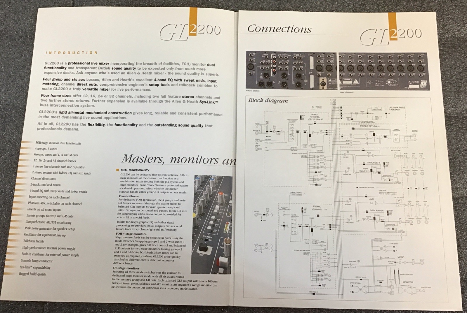 Allen & Heath GL2200 Mixing Console Product Brochure