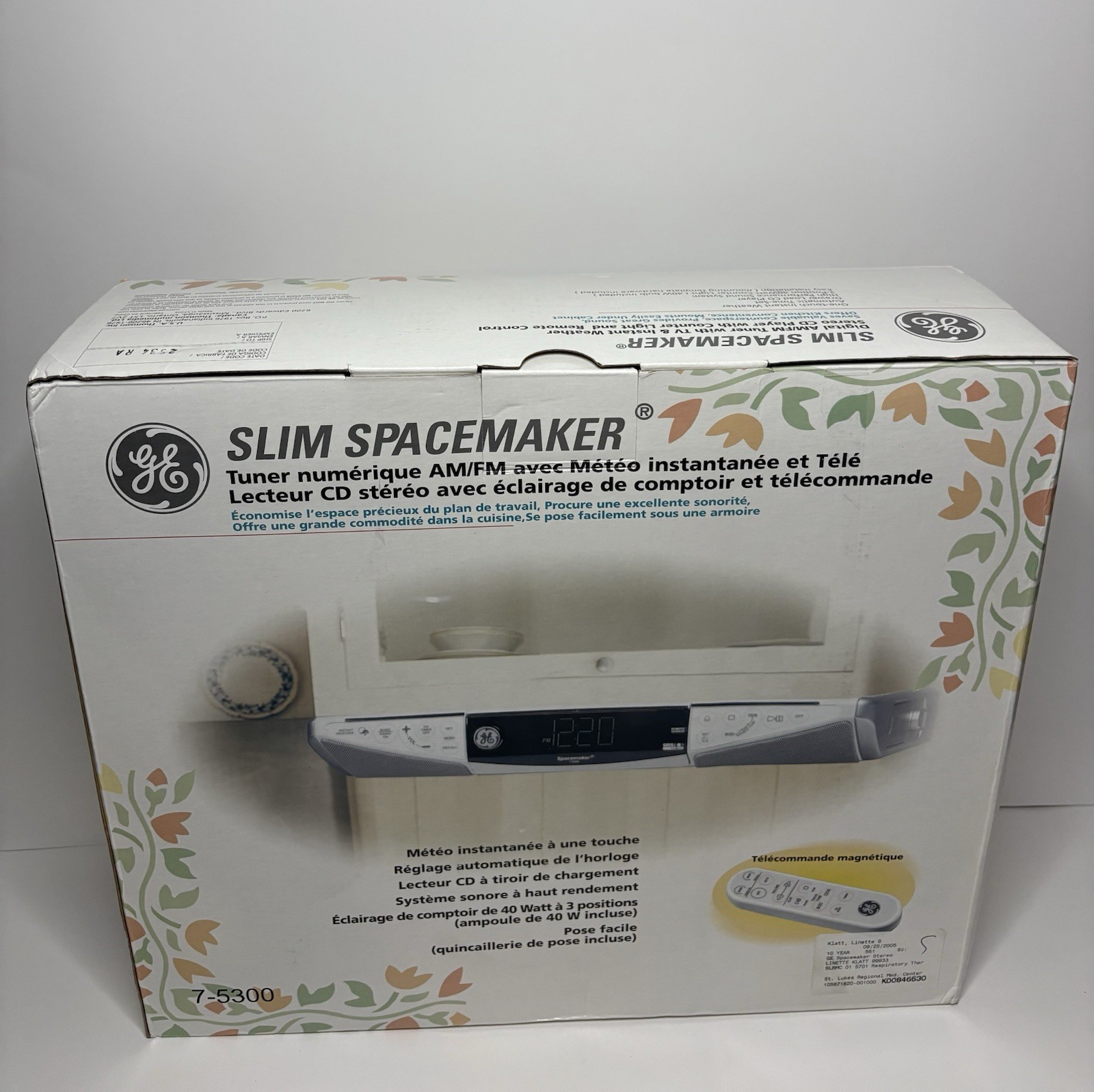 GE Spacemaker 7-5300 Under Counter Clock Weather Radio -New Open Box