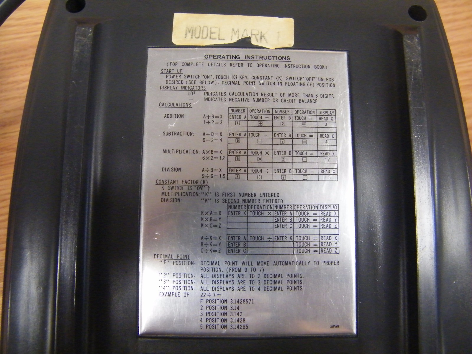 Vintage Passport (A31472) Electronic Calculator Model Mark 1 **READ**