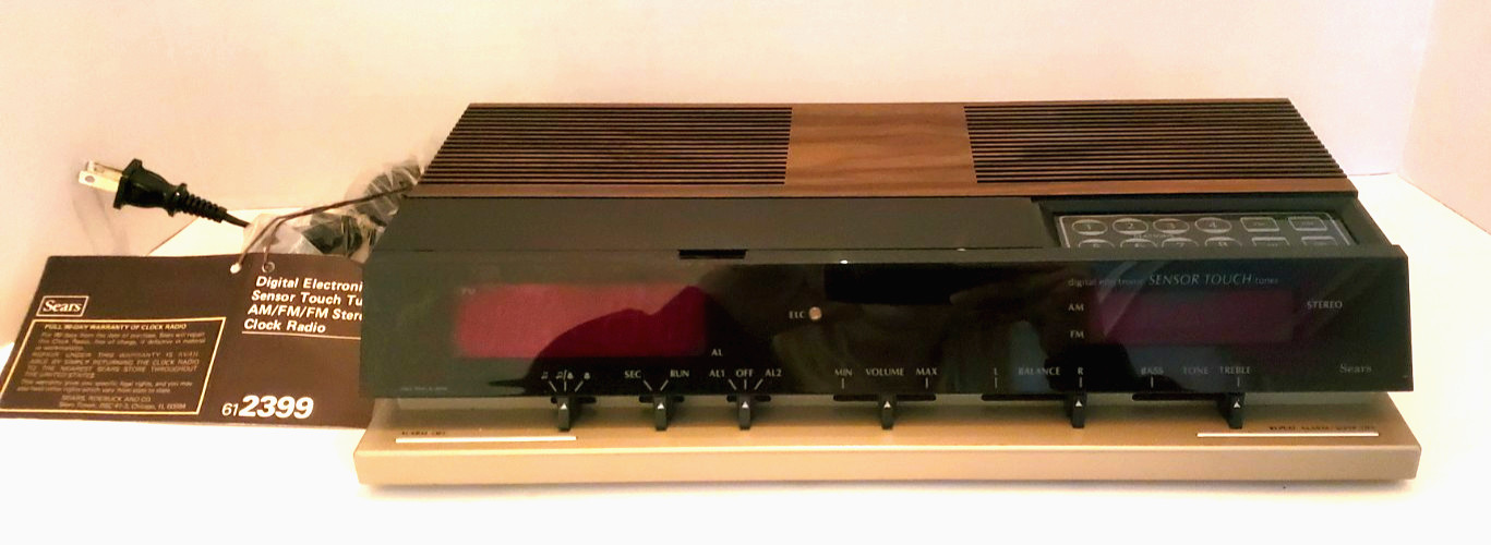 Vtg RARE Sears Sensor Touch AM/FM Alarm Clock Radio 1979 #23399 New Works!