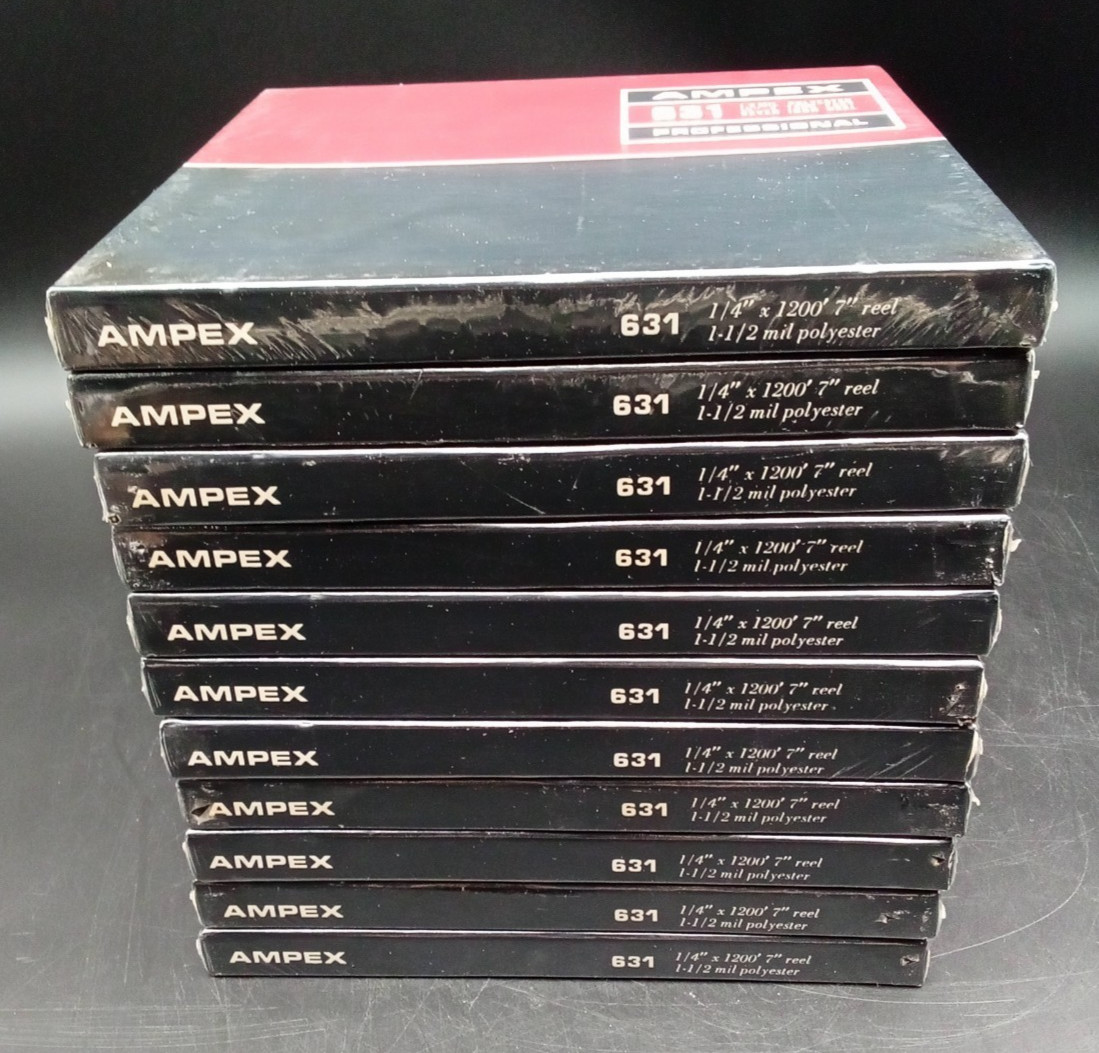 AMPEX 631 Reel to Reel Professional Recording Tape (lot of 11) 7″ Reel ~ Sealed