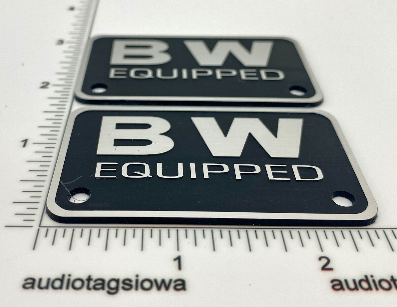 Peavey BW Equipped Badge Logo Custom Made Incised Acrylic Pair 3D Raised Letters