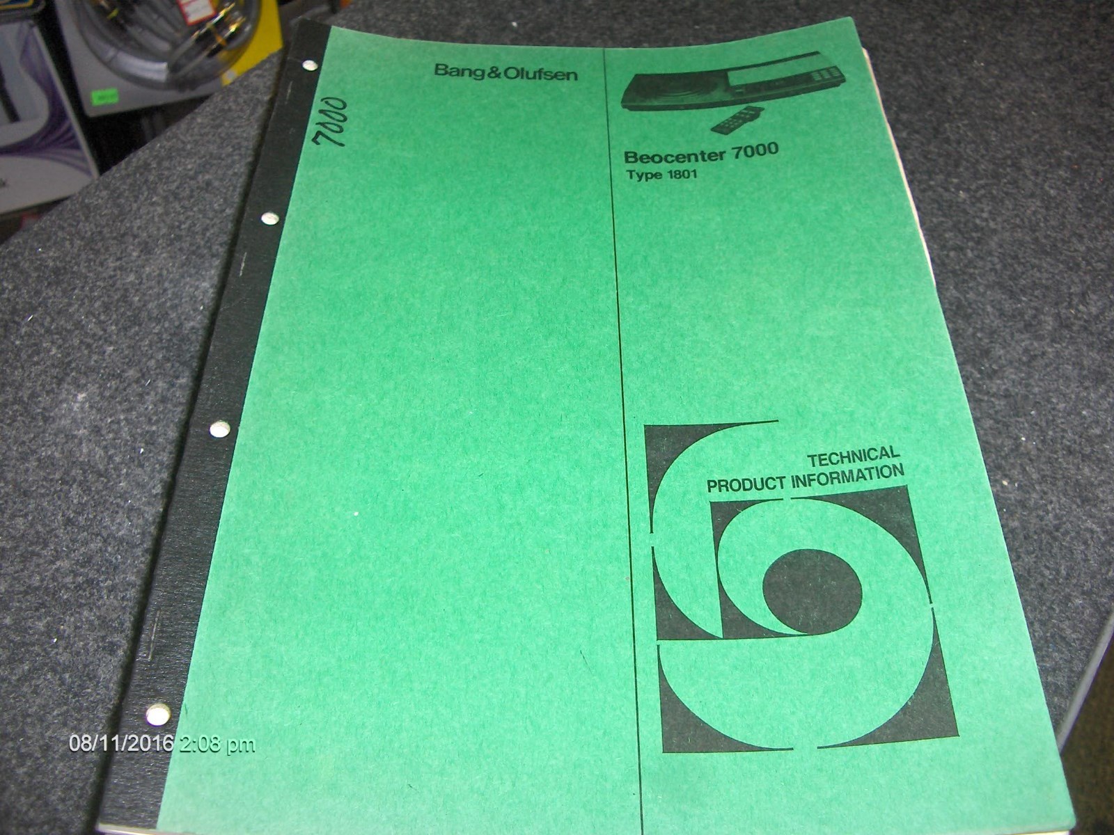 Bang & Olufsen Technical Manual Beocenter 7000 Type 1801