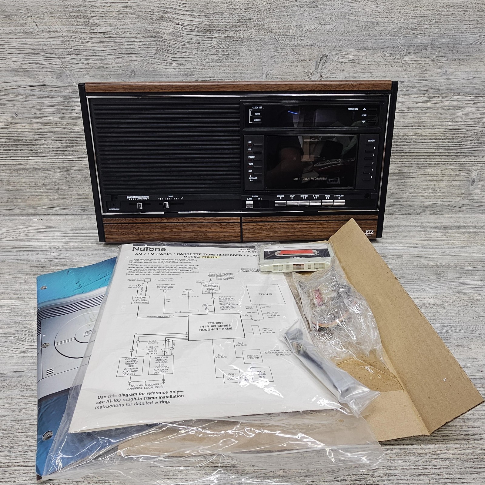Vintage NuTone PTX-1201 AM/FM Cassette Recorder Player Built-In Soft Touch Unit