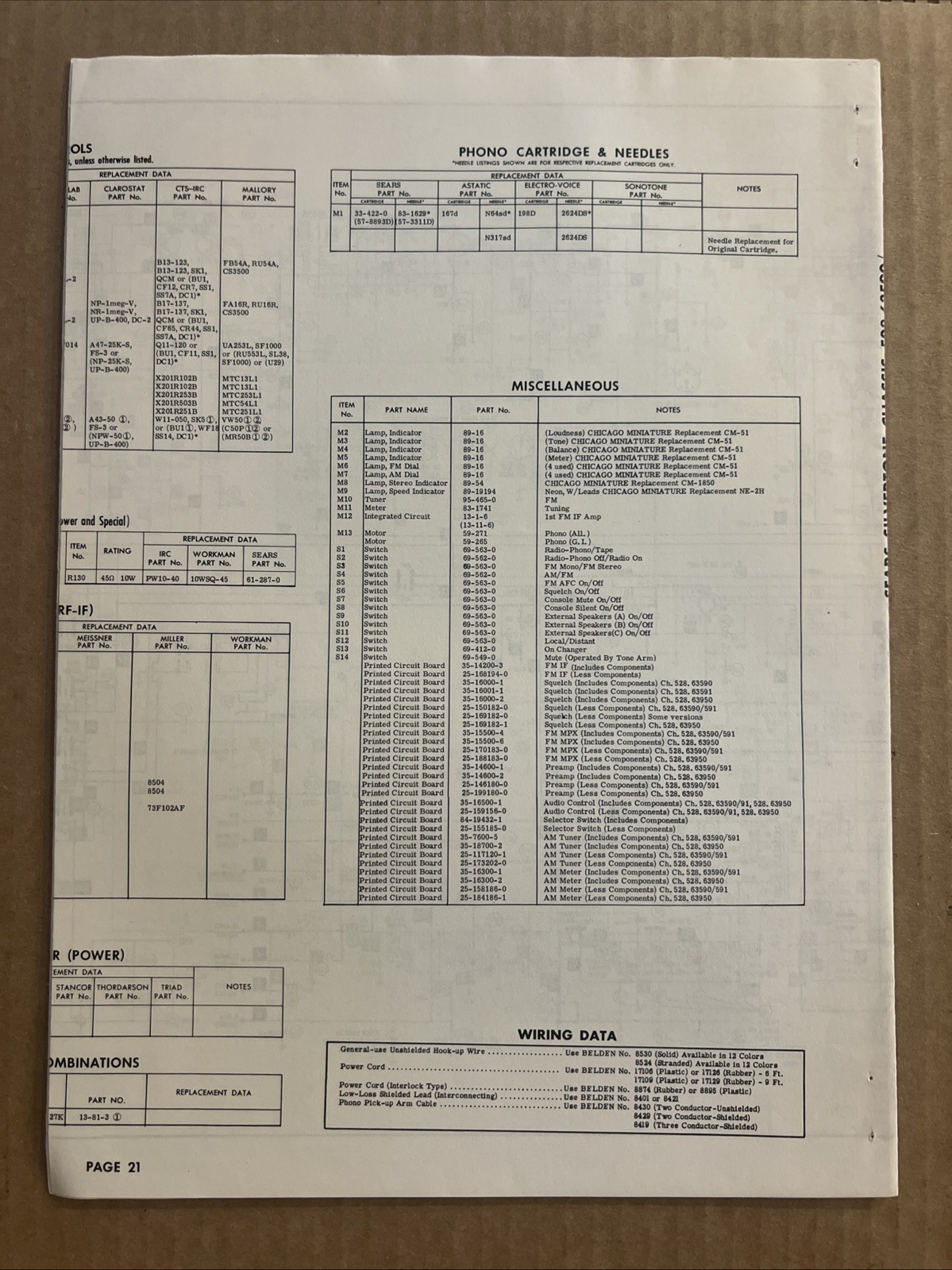 Vintage Sams Photofact Schematic 5-1968 SEARS SILVERTONE CHASSIS 528.63590/