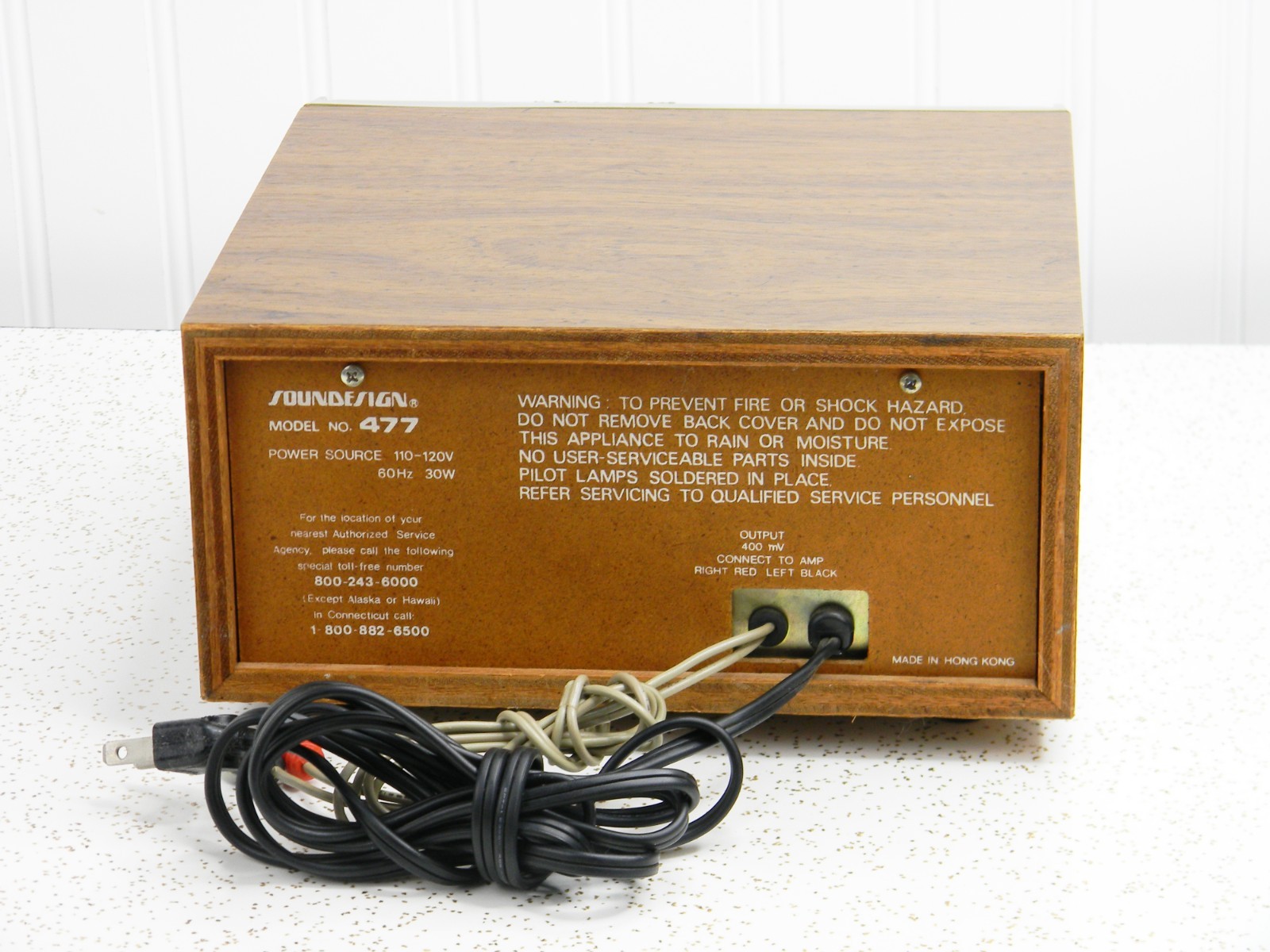 Soundesign Model 477 Stereo 8 Track Player Deck – Vintage Wood Grain PARTS ONLY