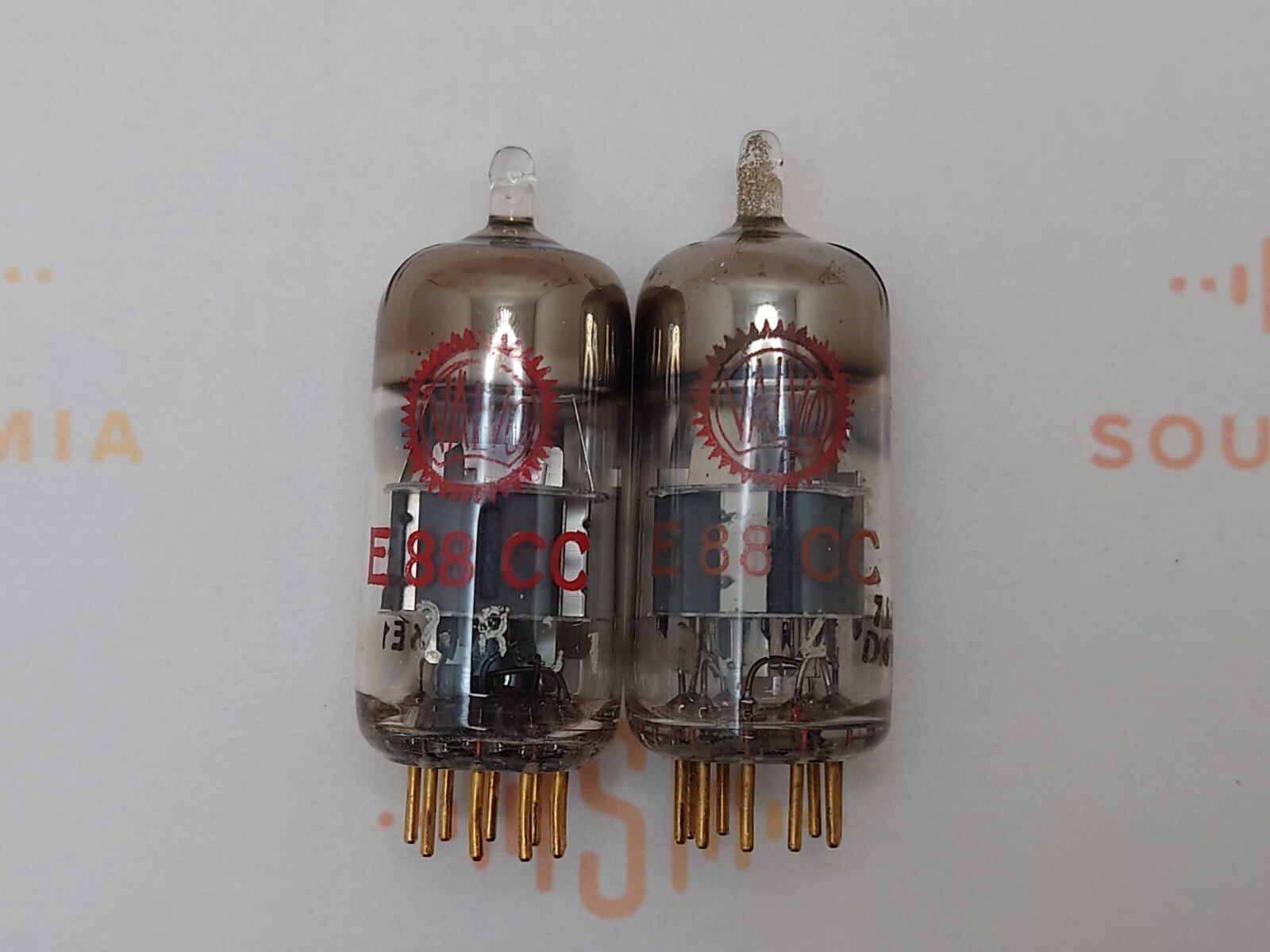 Valvo E88CC 6922 A-Frame Red Label Matched Pair – Hamburg ’66 7L3 – Strong