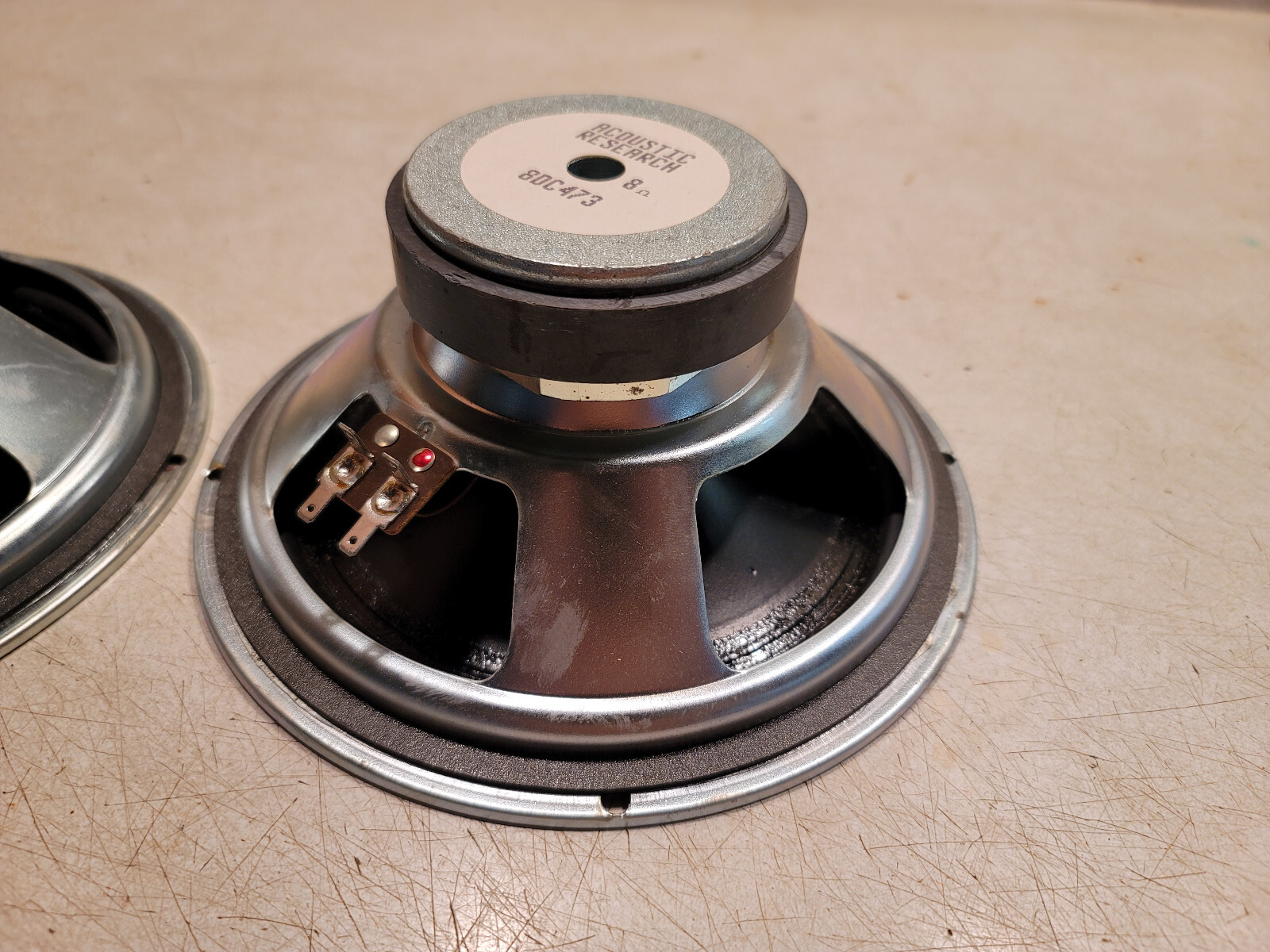 AR Mid Woofer Pair 8″ Acoustic Research Speakers Rubber Surrounds Rare 8DC473