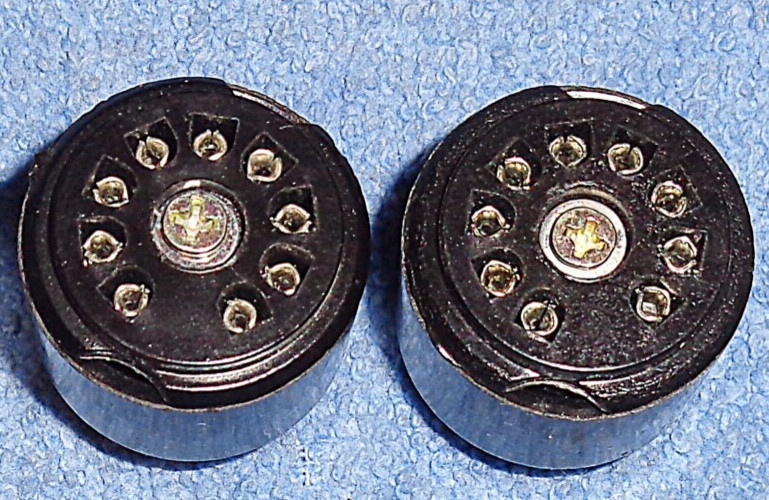 4 NOS 9-Pin Miniature Vacuum Tube Socket Savers with Long Mounting Hardware