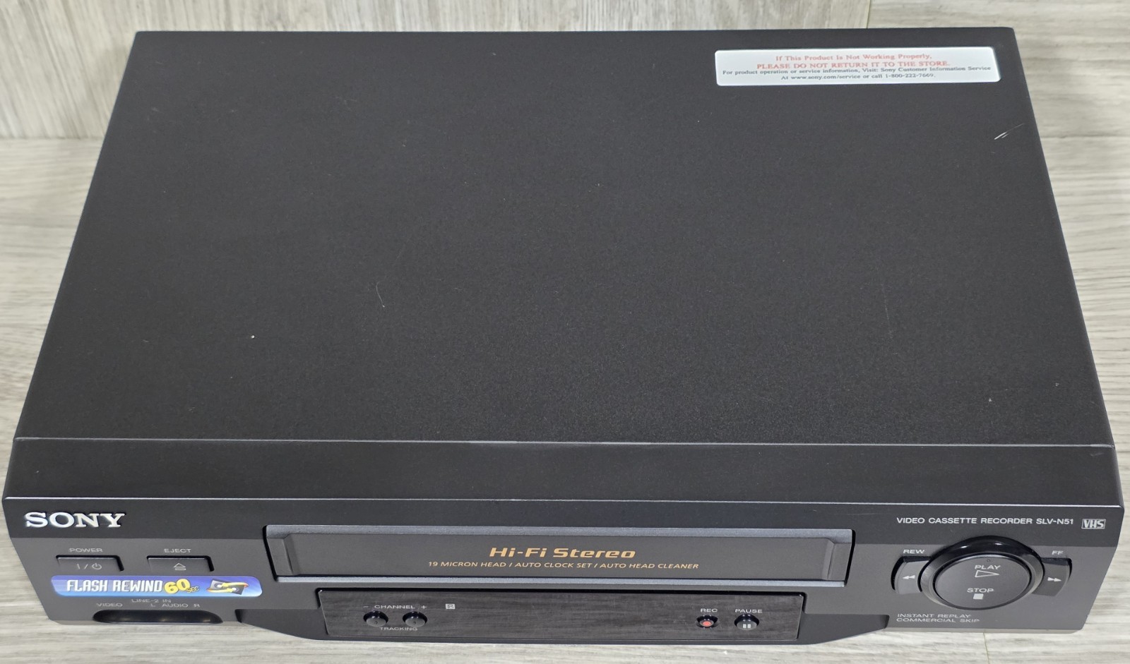 Sony SLV-N51 Hi-Fi Stereo 4-Head VHS VCR Video Cassette Recorder w/Remote TESTED
