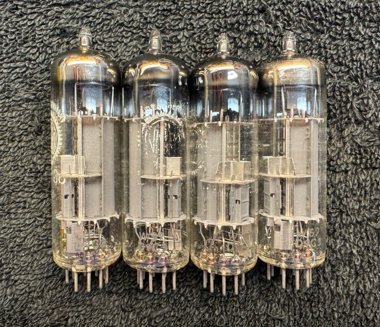 NOS Matched Quad Valvo 6GW8 ECL86 Tubes Germany 1969