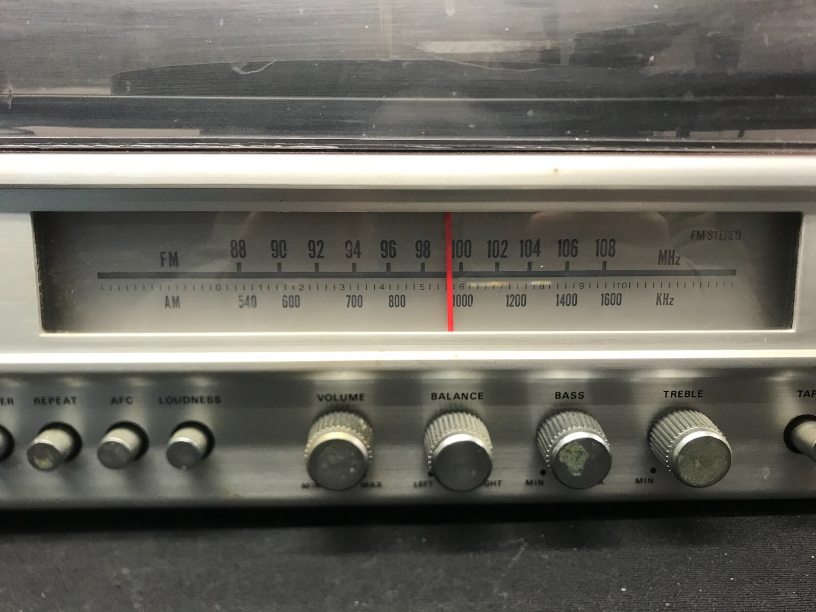 Vintage Daytron 180 AM/FM Eight Track Stereo Walnut Vinyl on Wood Cabinet