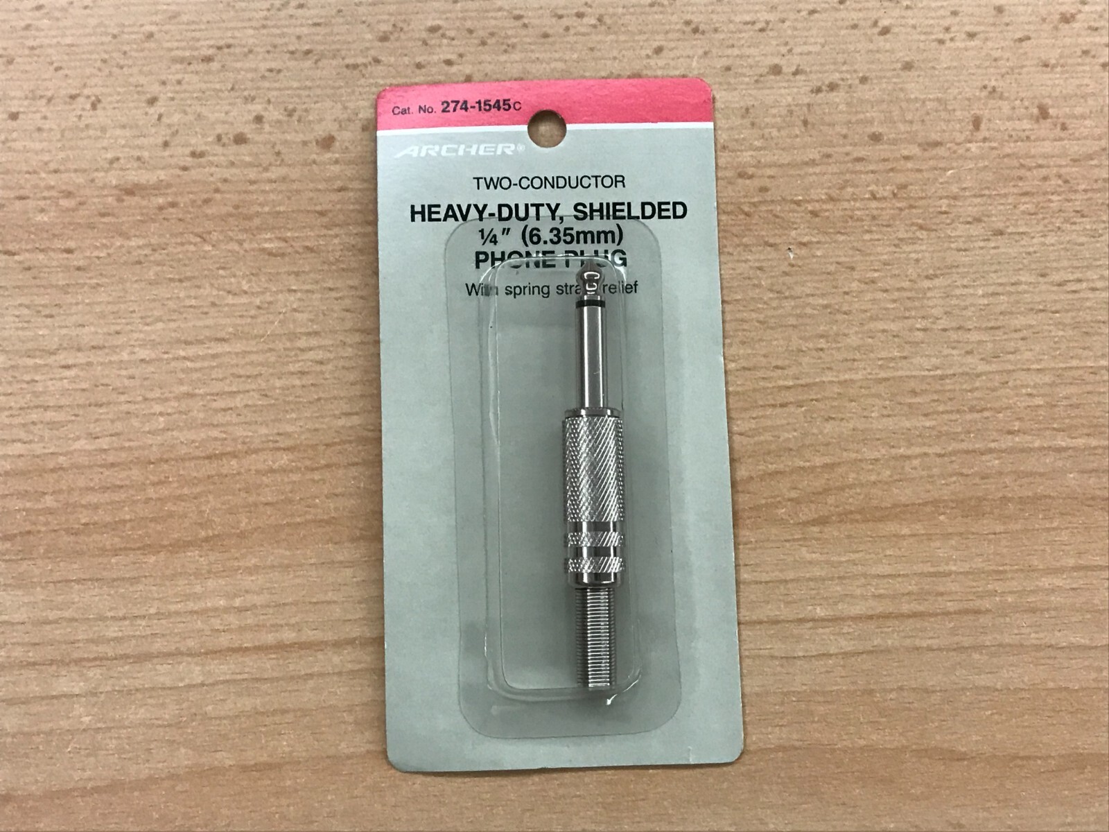 Archer Part No. 274-1545c Two-Conductor Heavy-Duty Shielded 1/4″ Phone Plug- NOS