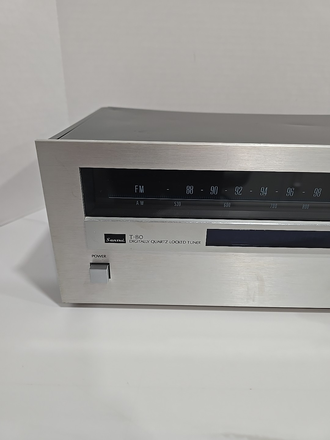 🔥 1979 SANSUI T-80 Digitally Quartz Locked AM/FM Stereo Tuner Silver Face WORKS