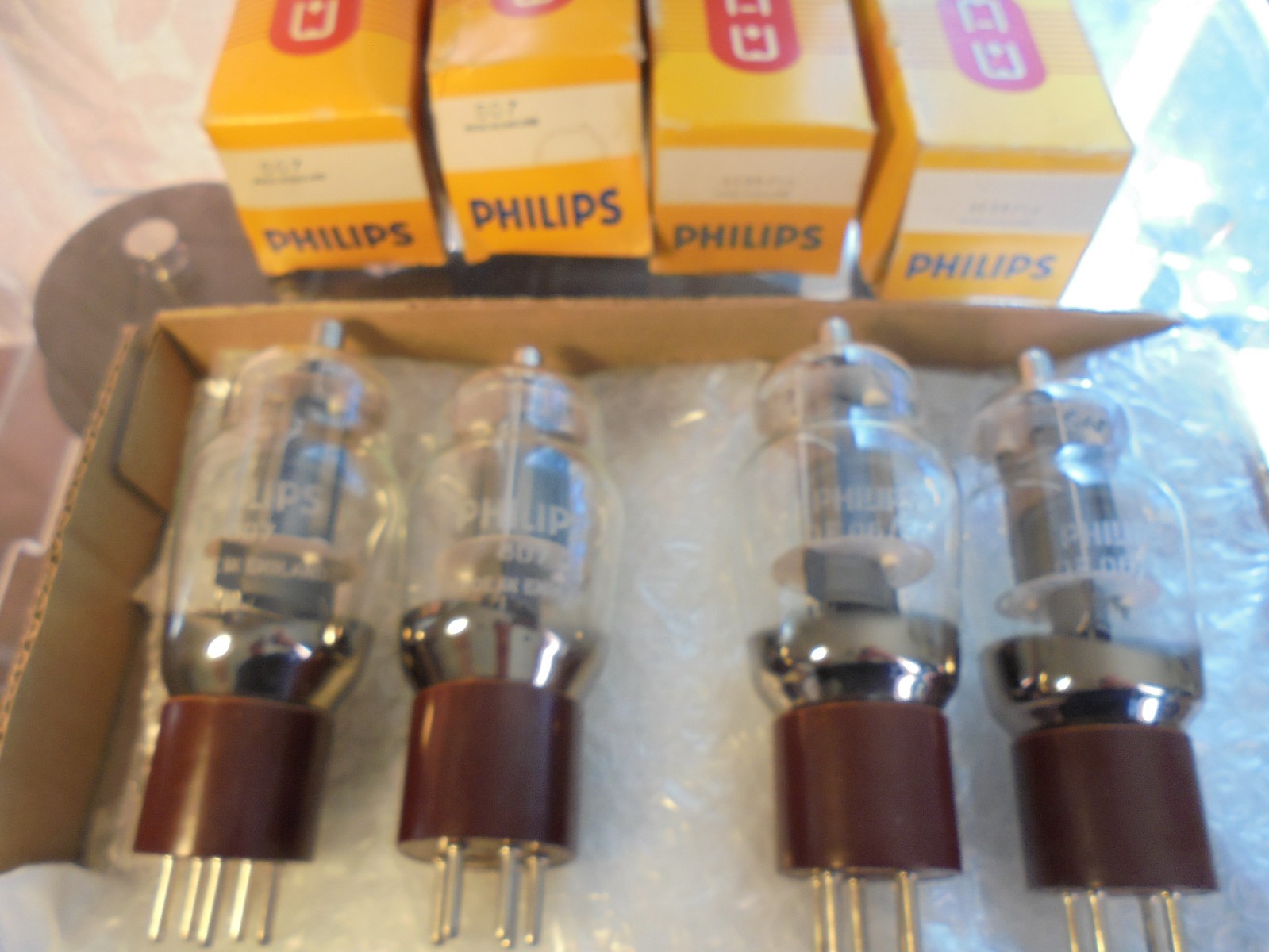PHILIPS 807 + QE06/50 NOS QUAD OF NEW OLD STOCK NEW IN BOX VINTAGE VALVES TUBES