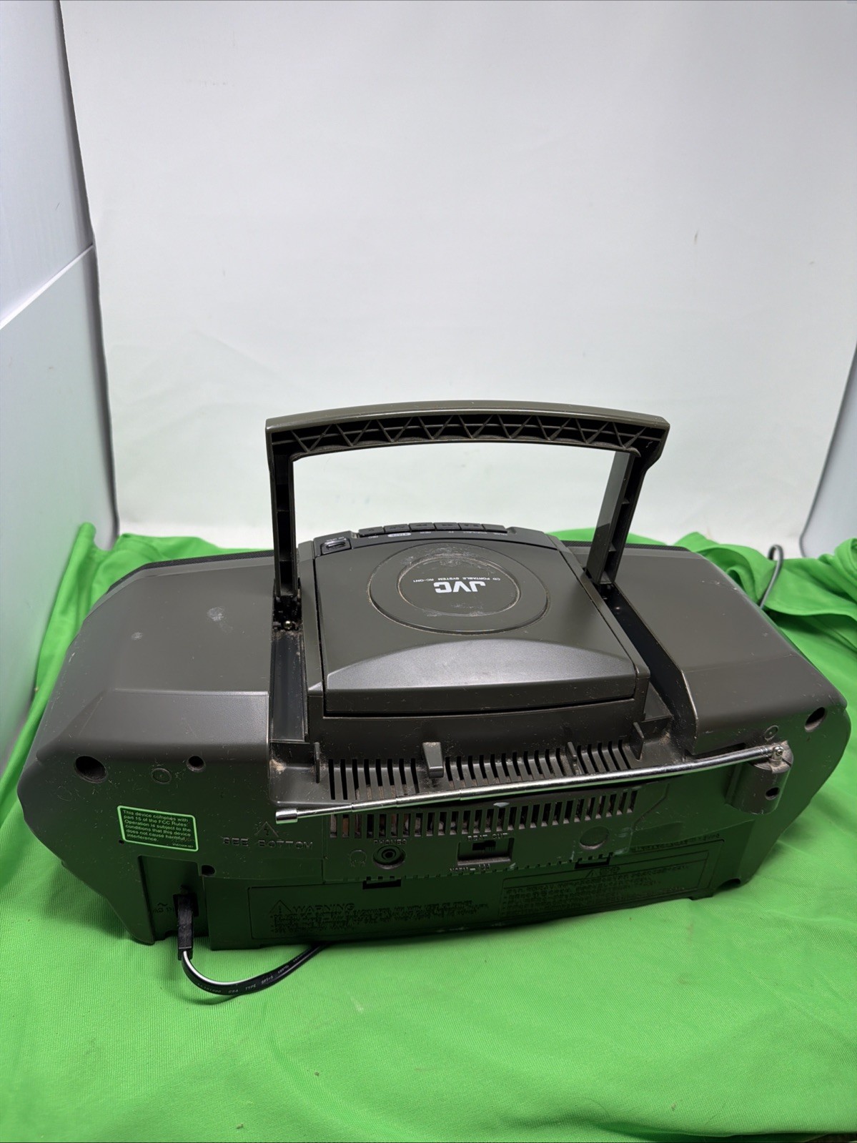 JVC Vintage Boombox RC-QN1BK AM/FM, CD, Cassette Tape Tested and Working