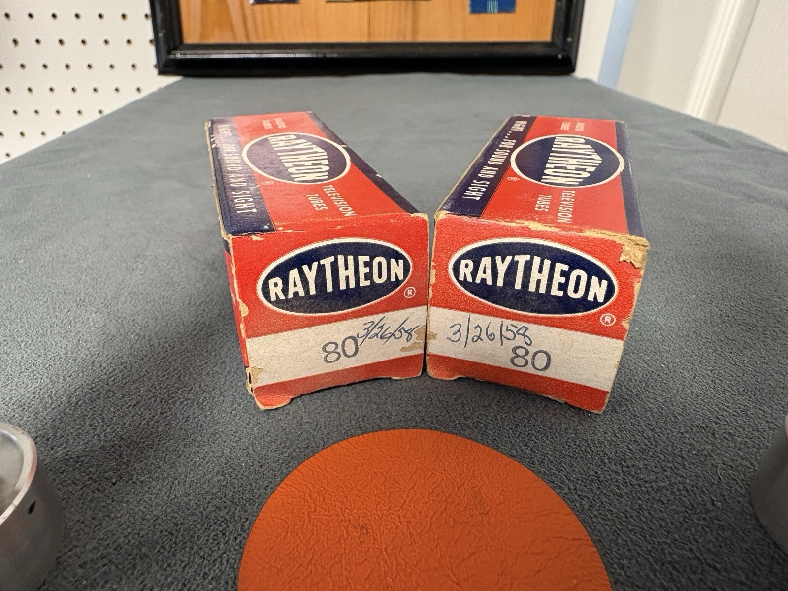 Matched Pair of Raytheon #80 Tubes – NOSNIB- 1958 Issue