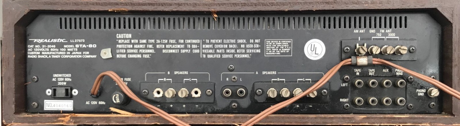 REALISTIC STA-80 SOLID STATE AM/FM STEREO RECEIVER PLEASE READ