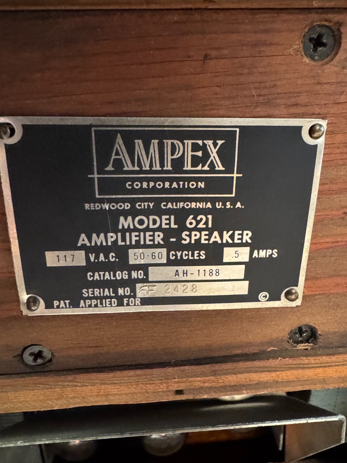 Pair of Vintage Ampex 621 Tube Amplifier /Speaker s AH1188 – Sound Great
