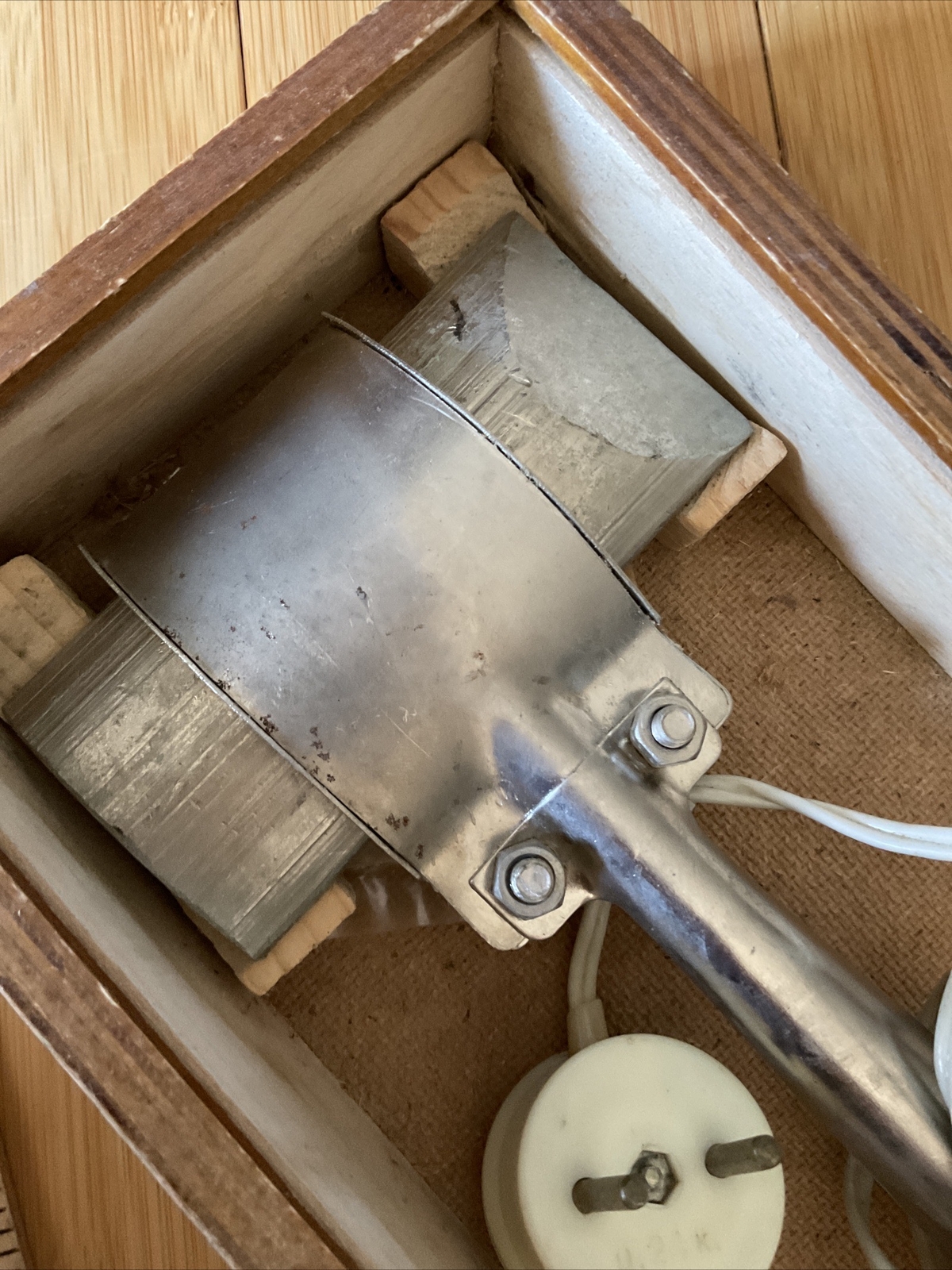 Vintage Soldering iron ERA USSR Wooden Box Russian Soviet Union