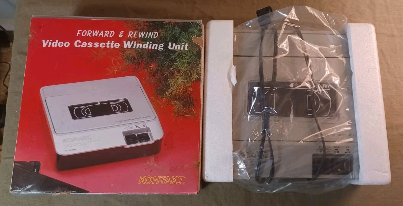 Kontakt K-999 Vintage Video Cassette Forward & Rewind Unit / Rewinder Tested!!!!