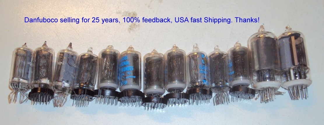 Vintage NIXIE Tubes 11 are National NL-950S types, 2 are Ampex types.
