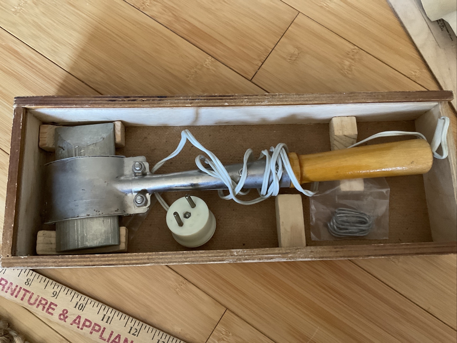 Vintage Soldering iron ERA USSR Wooden Box Russian Soviet Union