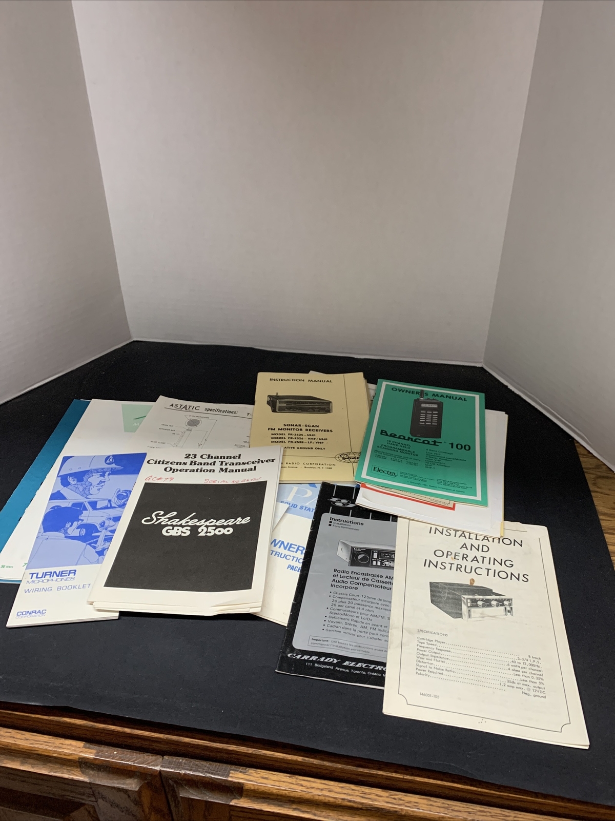 Lot Of Vintage Cab & Radio Instruction Manuals( Pace, Shakespeare, Astatic)