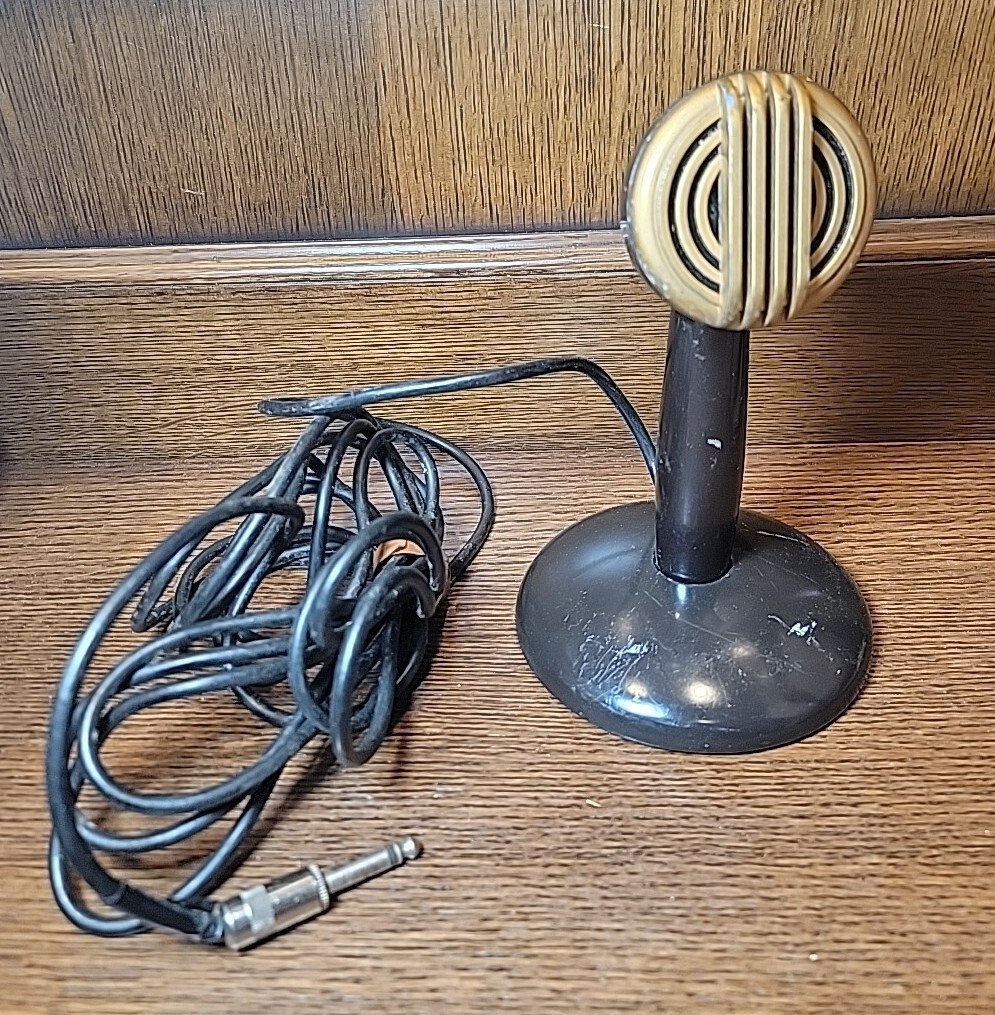 Vtg Telechron Sears Roebuck Silvertone Tube Wire Radio Recorder Microphone LOT
