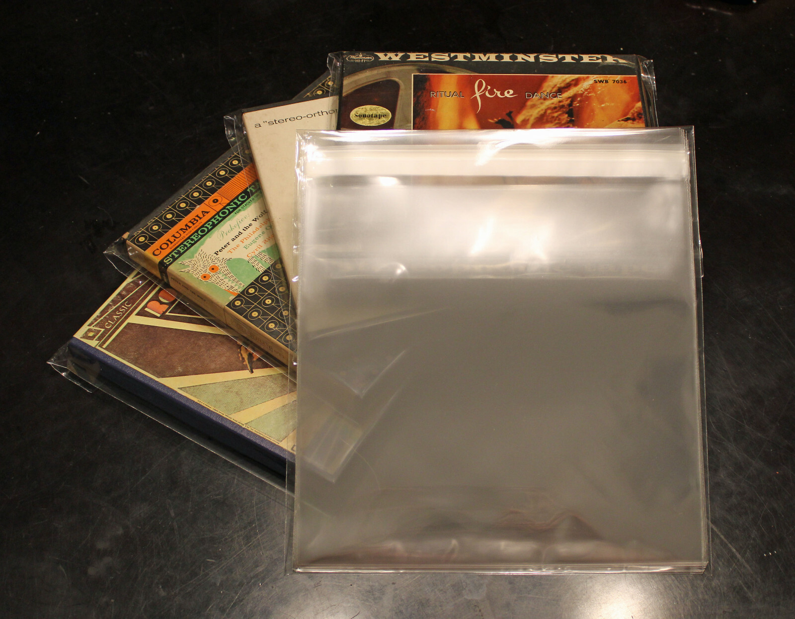 20 CLEAR RE-SEALABLE FLAP PROTECTIVE BAGS FOR 7.5″ REEL TO REEL TAPE BOXES –NEW