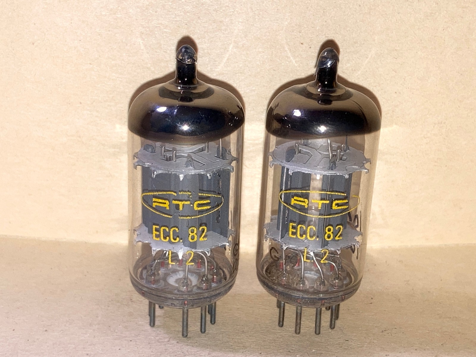 Radiotechnique RTC ECC82 12AU7 Tubes, Platinum Matched Pair, NOS, Tested