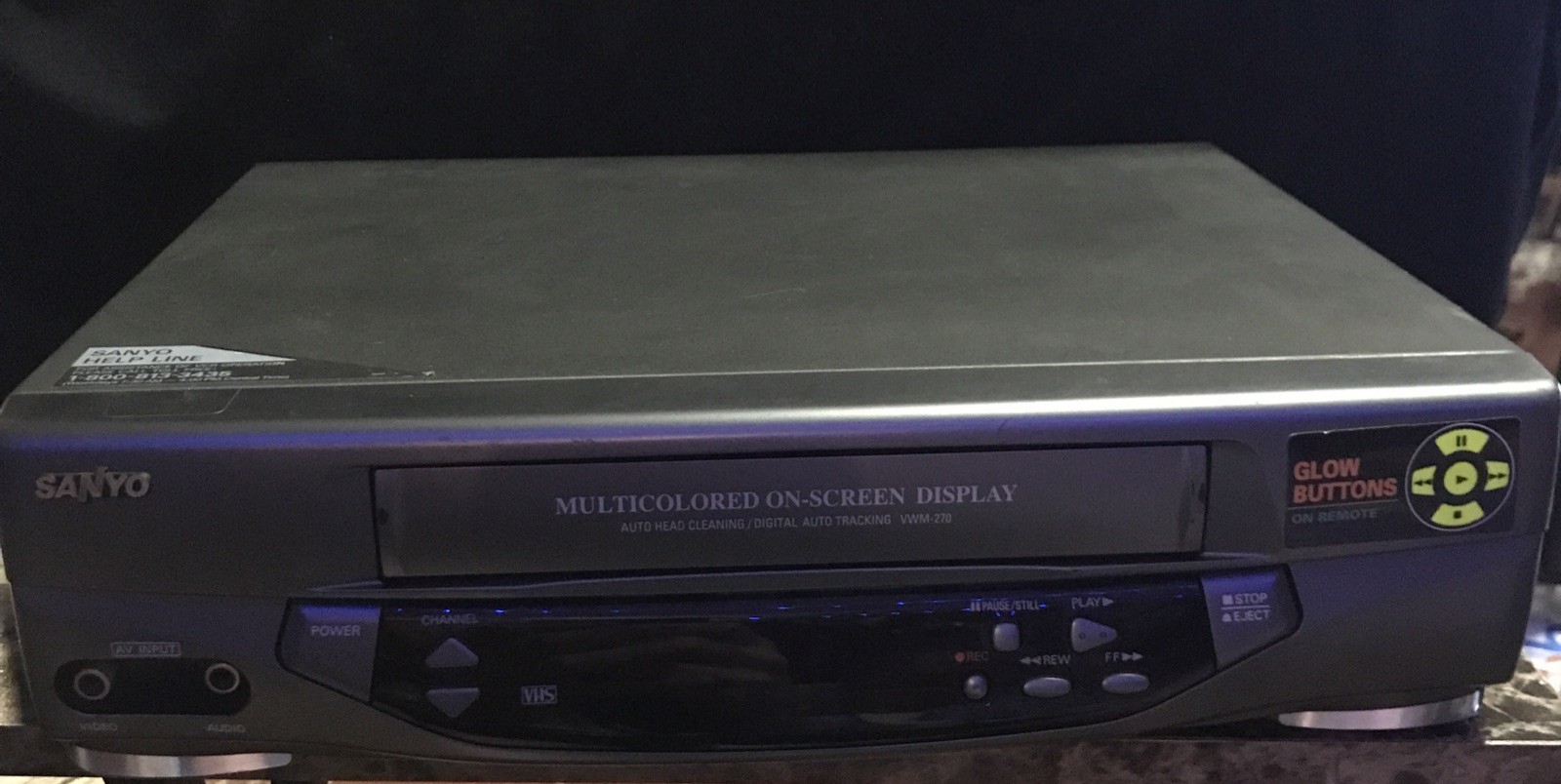 Sanyo VWM-270 VCR VHS Player Recorder Auto Tracking Head Without Remote TESTED