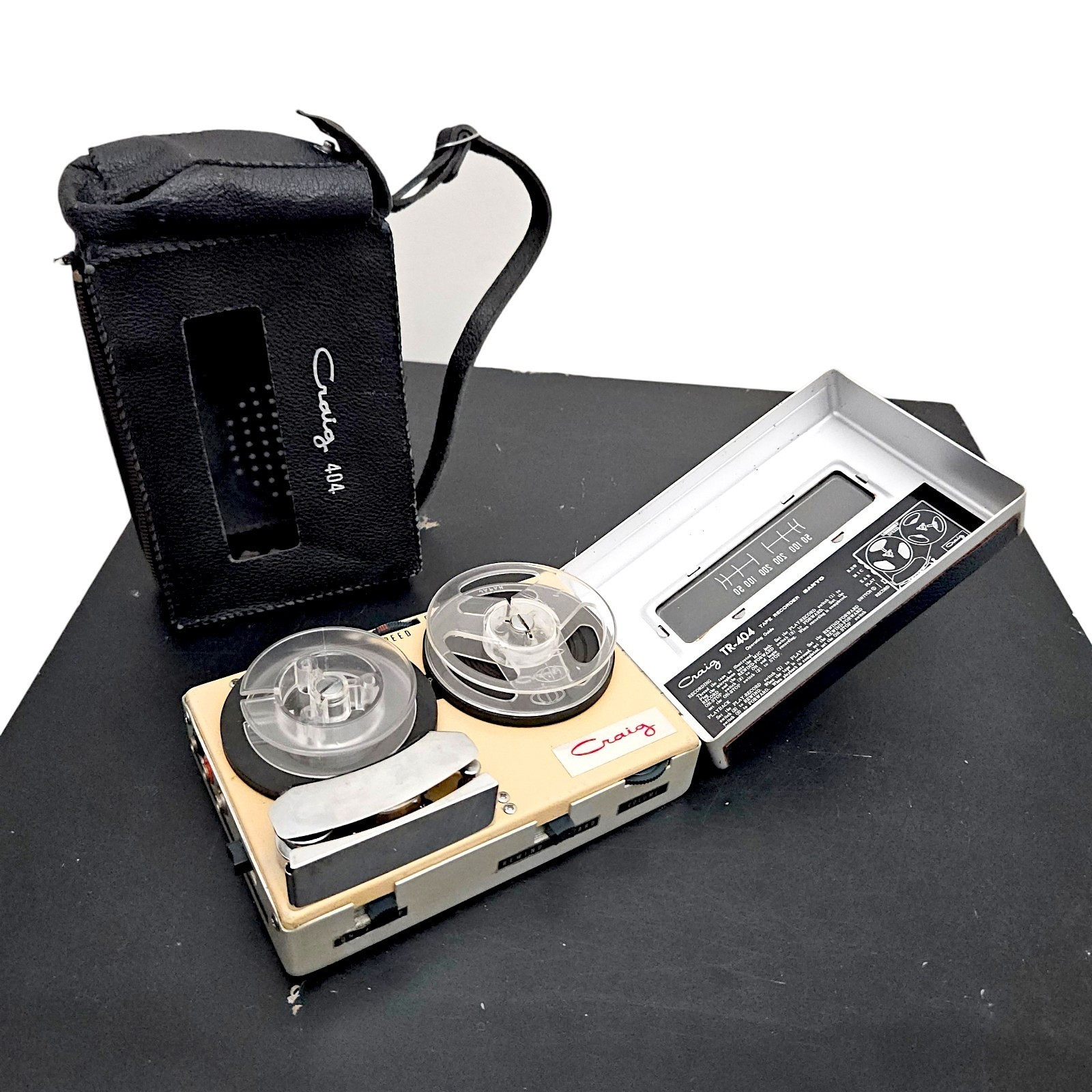 Vintage Craig Model TR-404 Portable Pockette Reel To Reel Tape Recorder – 1960s
