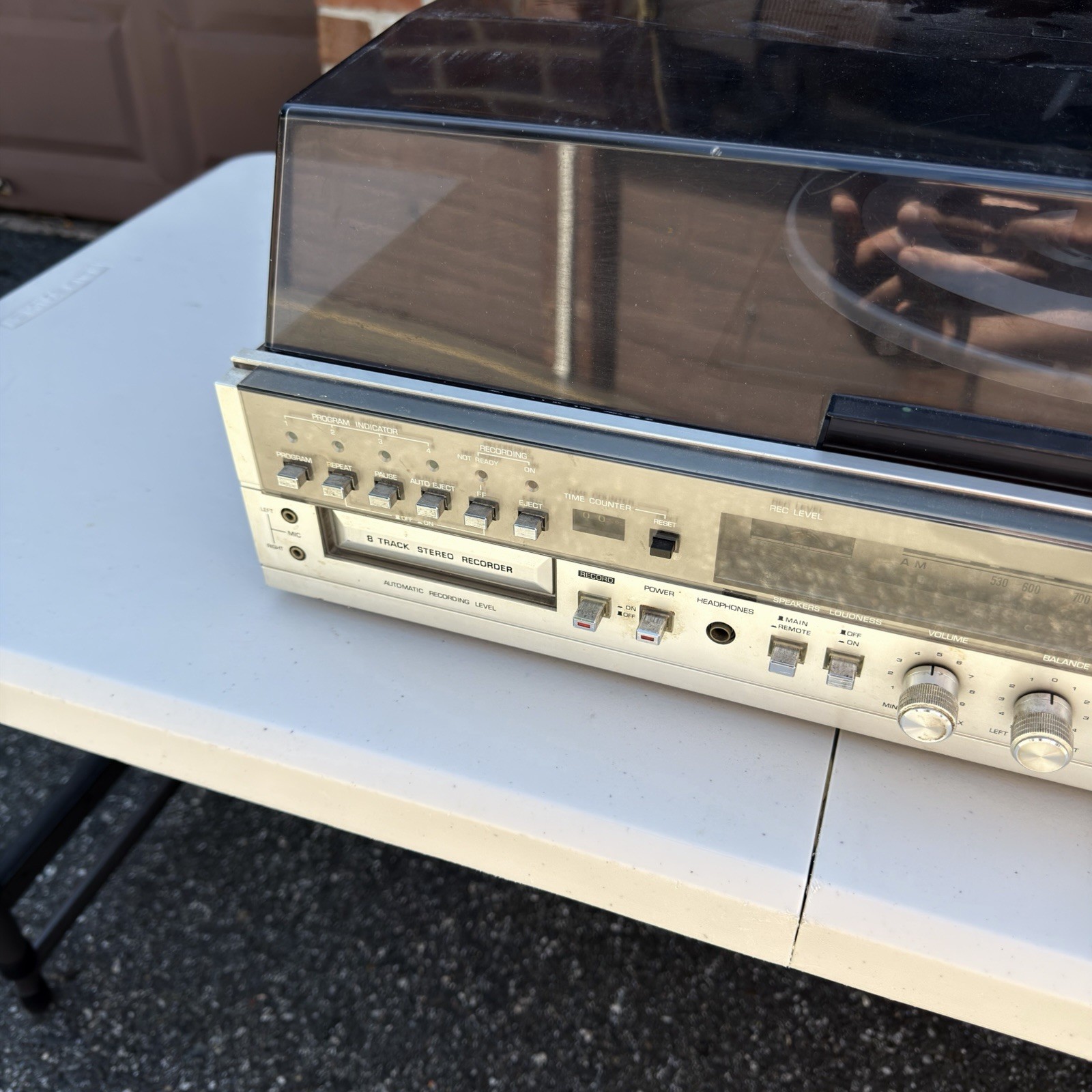 1970s Panasonic SE-2680 AM/FM Radio 8-Track Turntable Stereo System W/Speakers