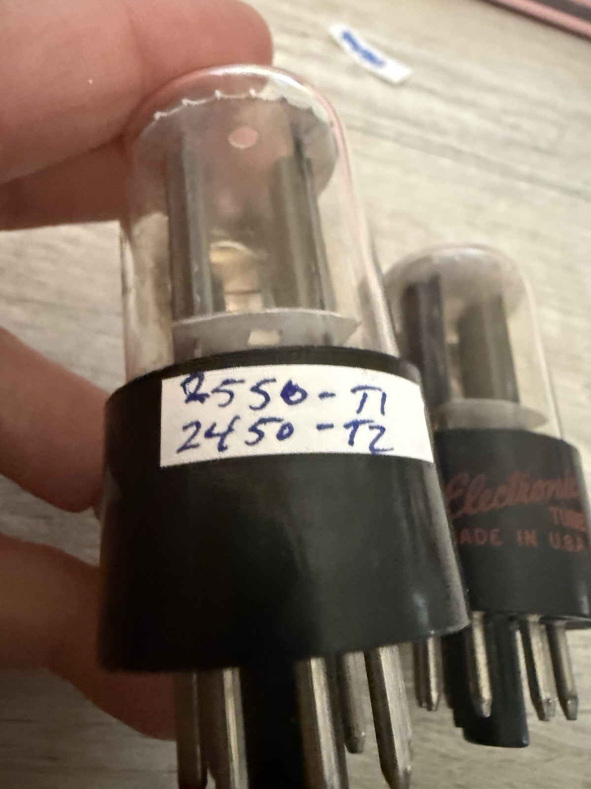 NOS Matched Quad GE 6SN7 GTB Red Label Side Getters OLD STOCK 60s
