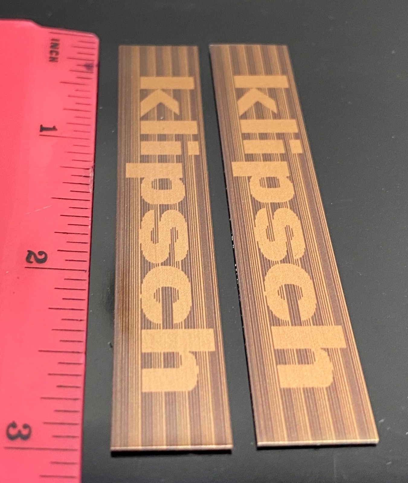 Klp Speaker Badge Custom Made Aluminum PAIR Laser