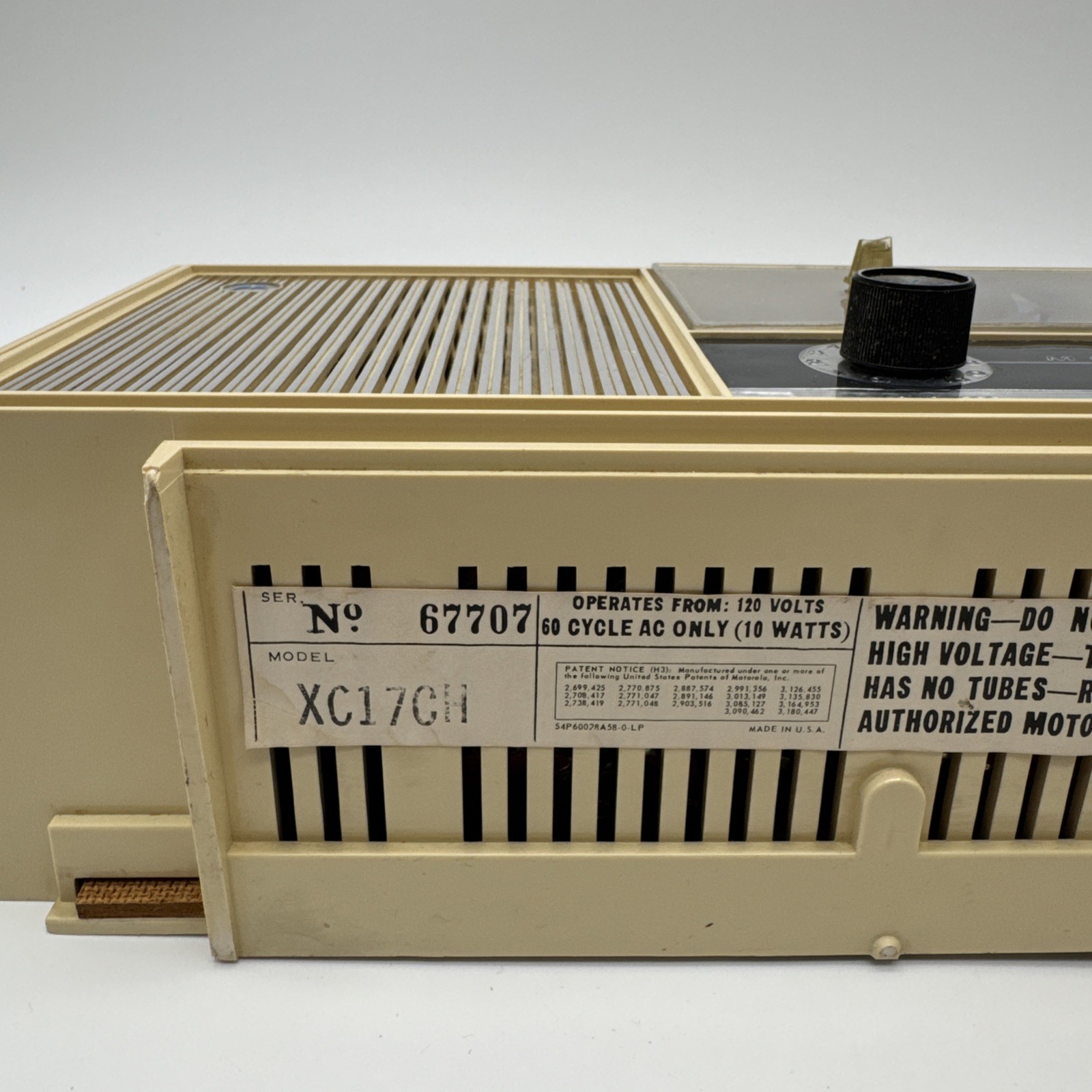 Vinatge Motorola Solid State Clock Radio XC17CH Works