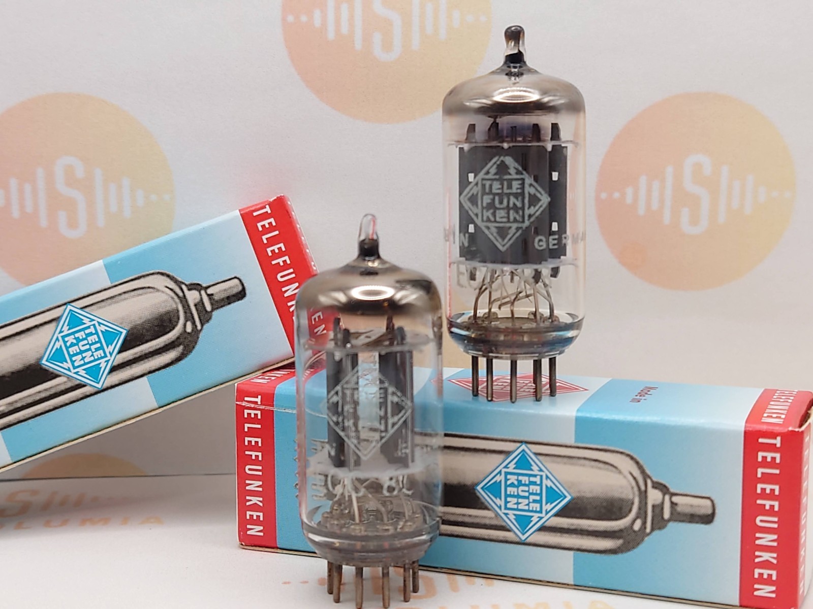 Telefunken ECC83 Smooth Plates Matched Pair ◇ Bottom – Berlin 1968/1969 – NOS