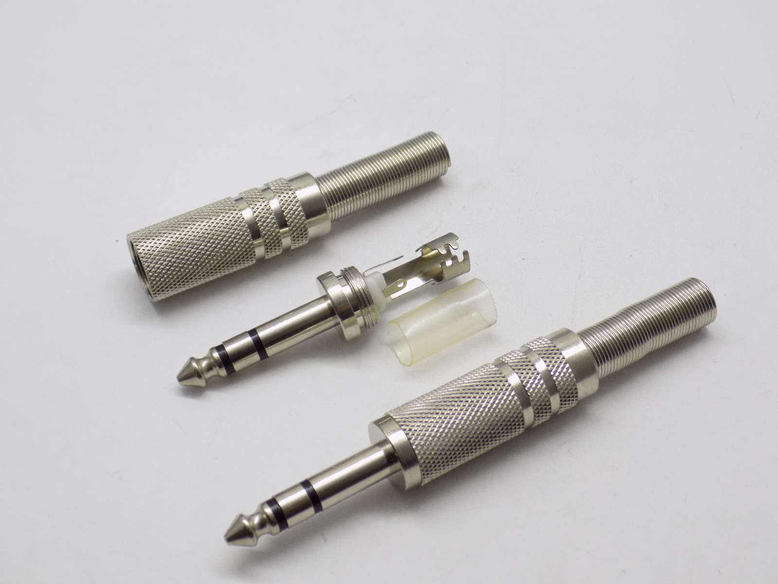 1x Jin Ruh JR0205 6.35mm 1/4″ Male Stereo Metal Plug Audio Cable Connectors