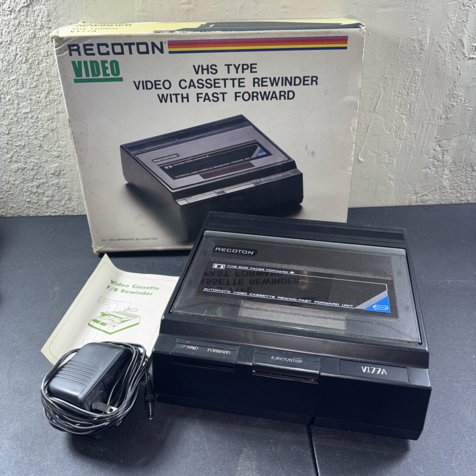 Recoton Ultra Rapid VHS Video Cassette Rewinder Model V177A Tested Works Great