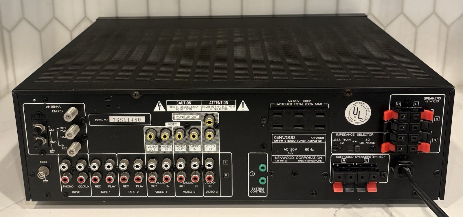 Vintage Kenwood KR-V106R Audio Video Receiver With Manual. See Video ▶️