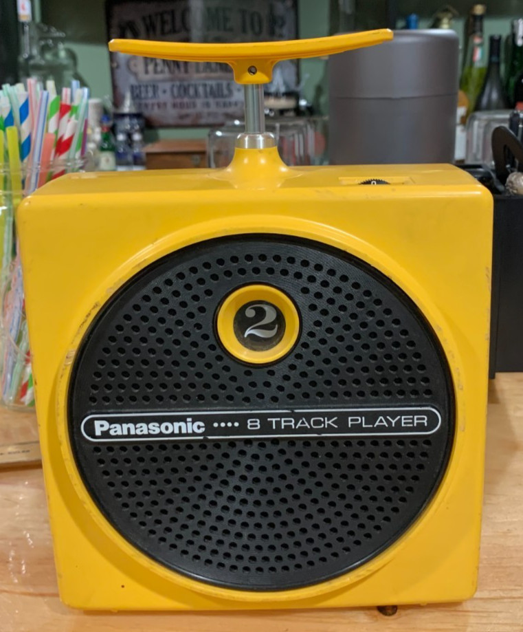 1970’s Panasonic Dynamite Plunger Portable Yellow 8 Track Player No Cord RQ-830S