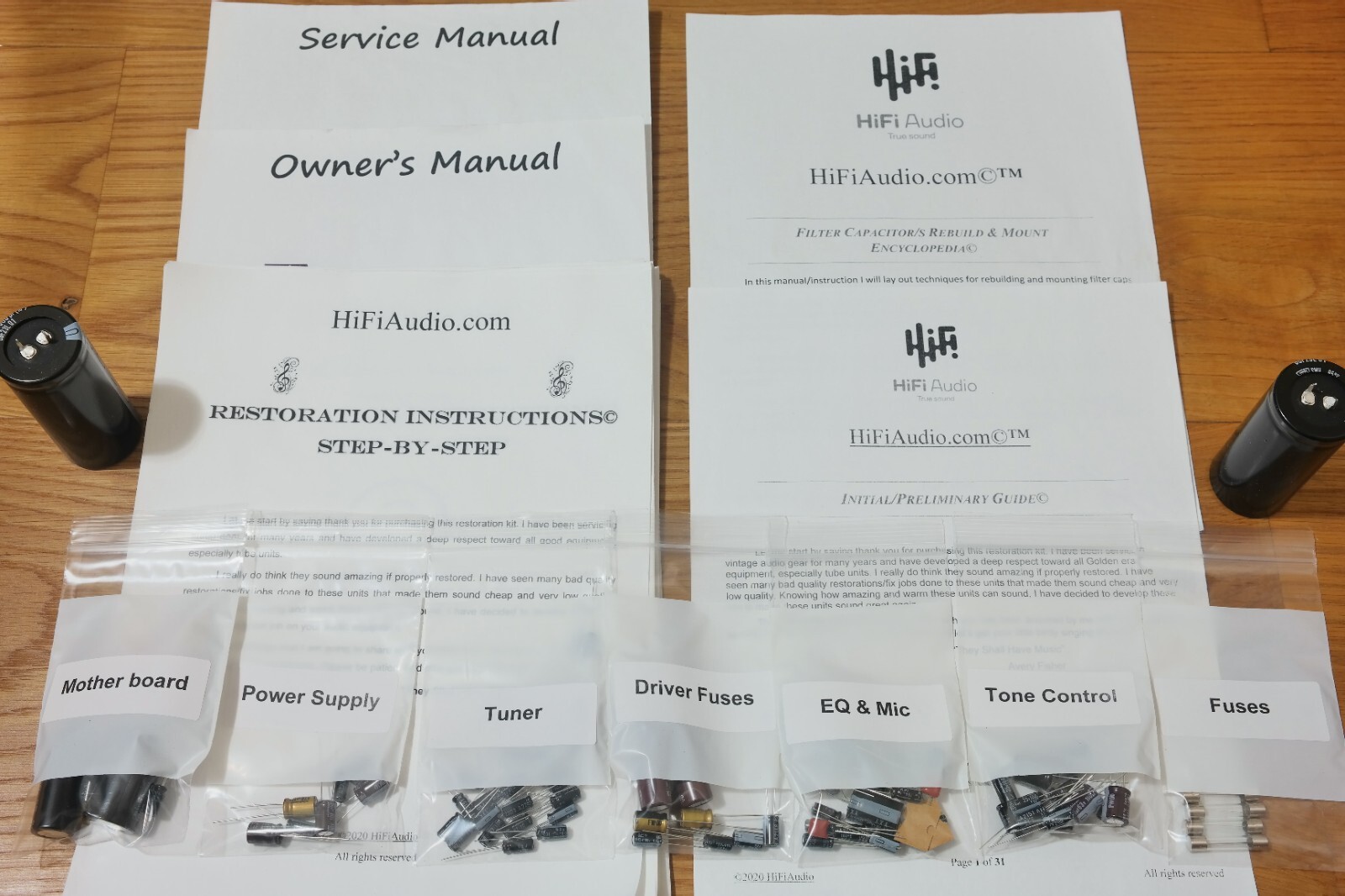 Sansui 7070 rebuild restoration Capacitor Kit fix repair instructions