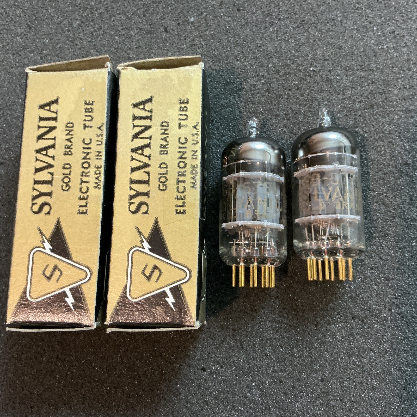 Rare NOS Sylvania 3 Mica Gold Brand 5751 Tubes Matched 12AX7 ECC83 GB5751 NIB