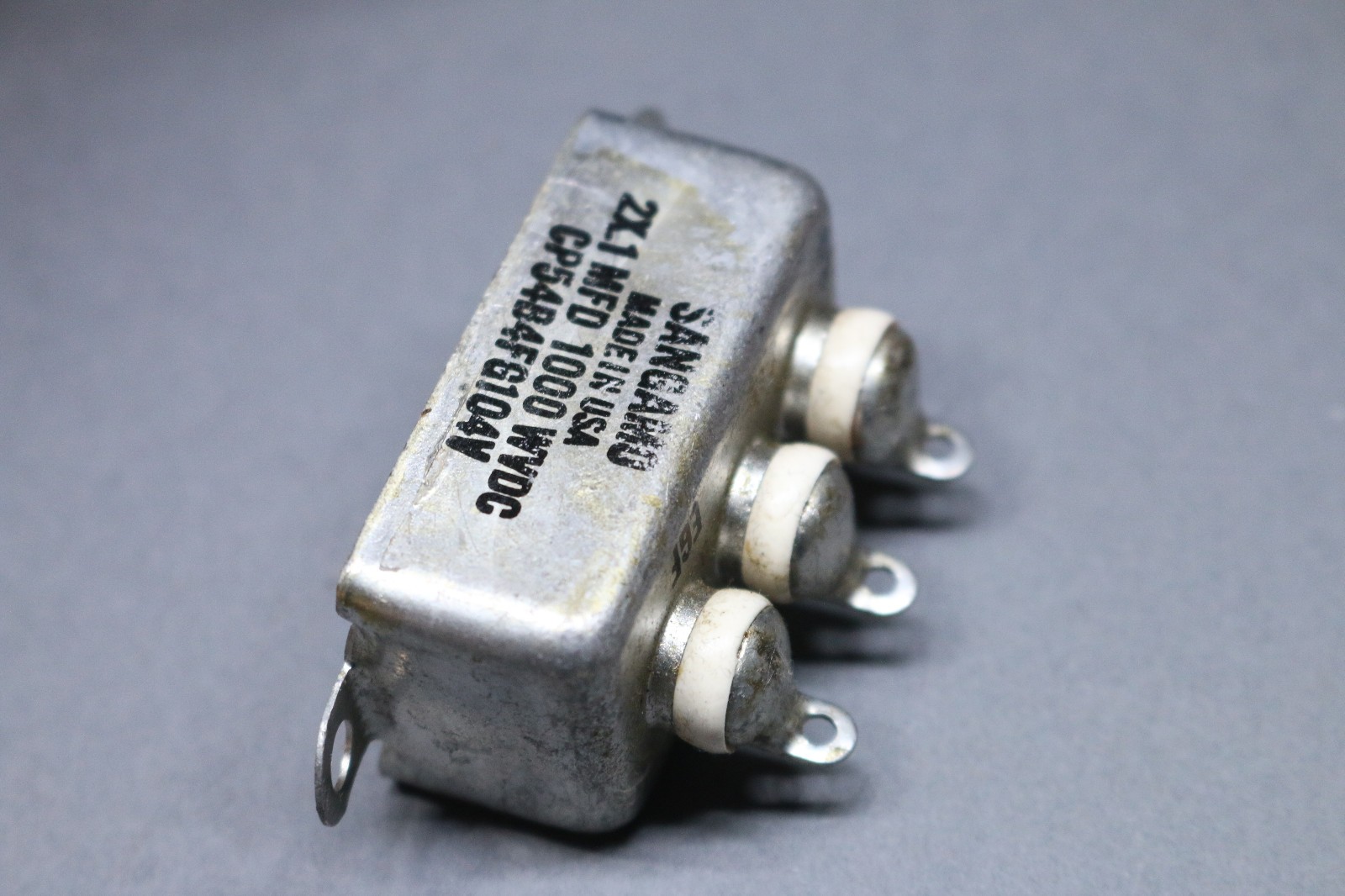 Vintage Sangamo 2x .1 uF 1000V DC PIO Capacitor Tube Amp Tested Good 1kV Oil USA