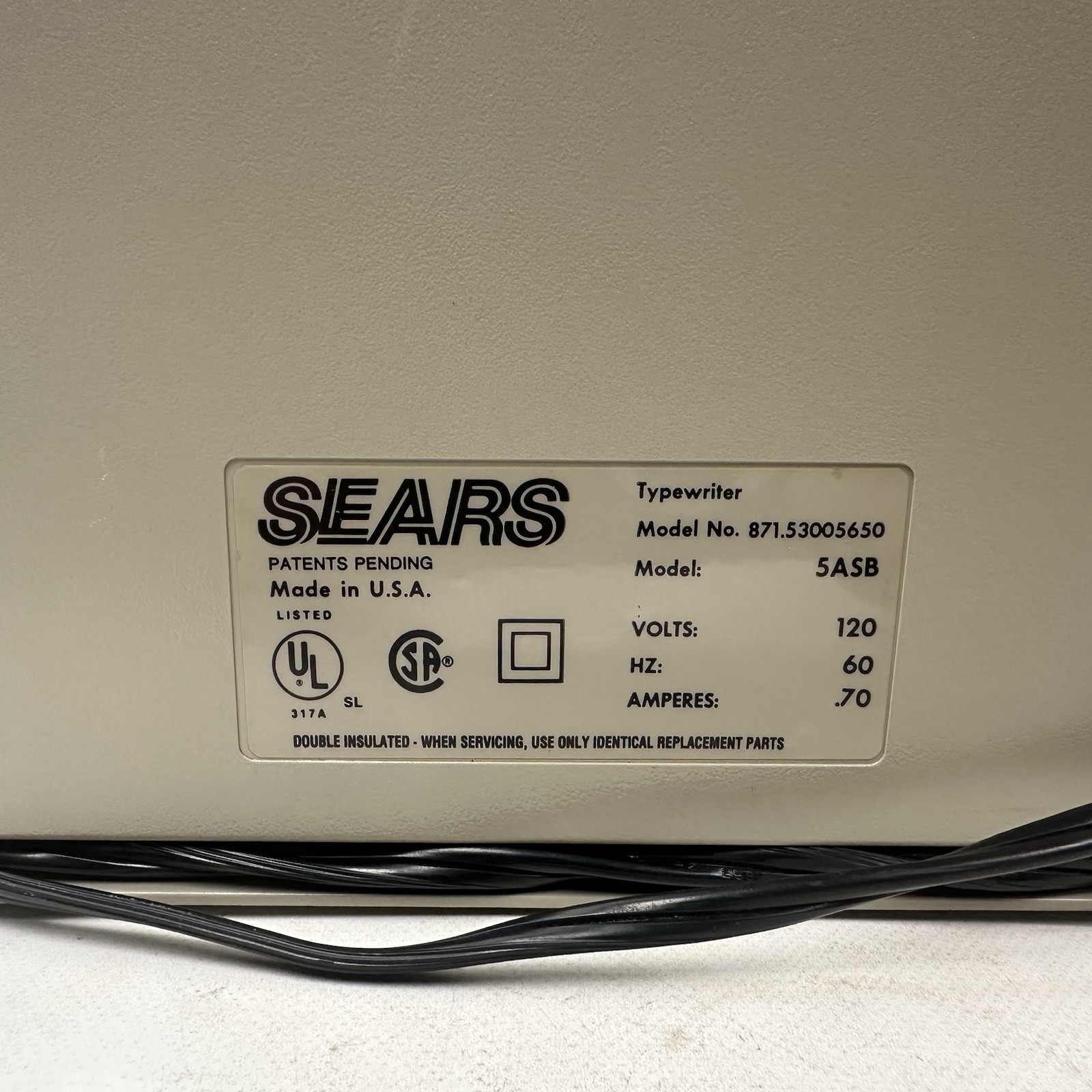 Sears SR1000 Electronic Typewriter With Box Vintage Works NO INK TAPE