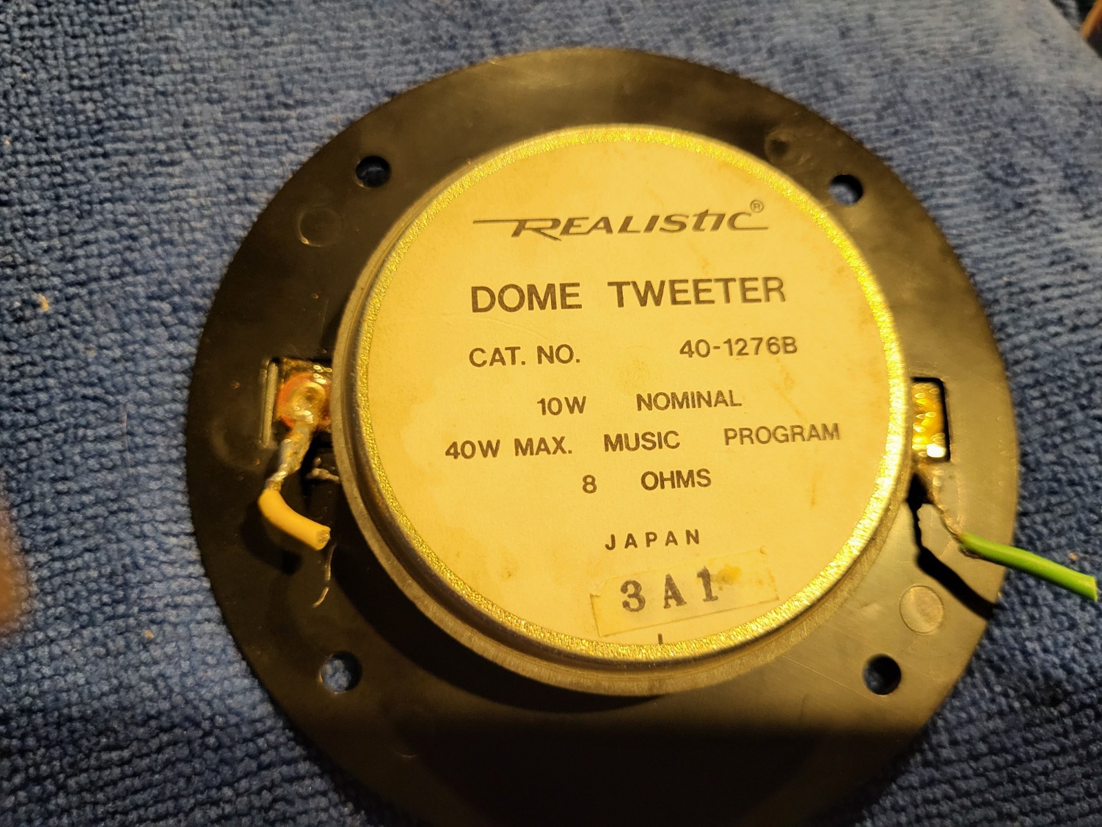 Realistic Radio Shack Tweeter No. 40-1276b 8 Ohms TESTED – Working