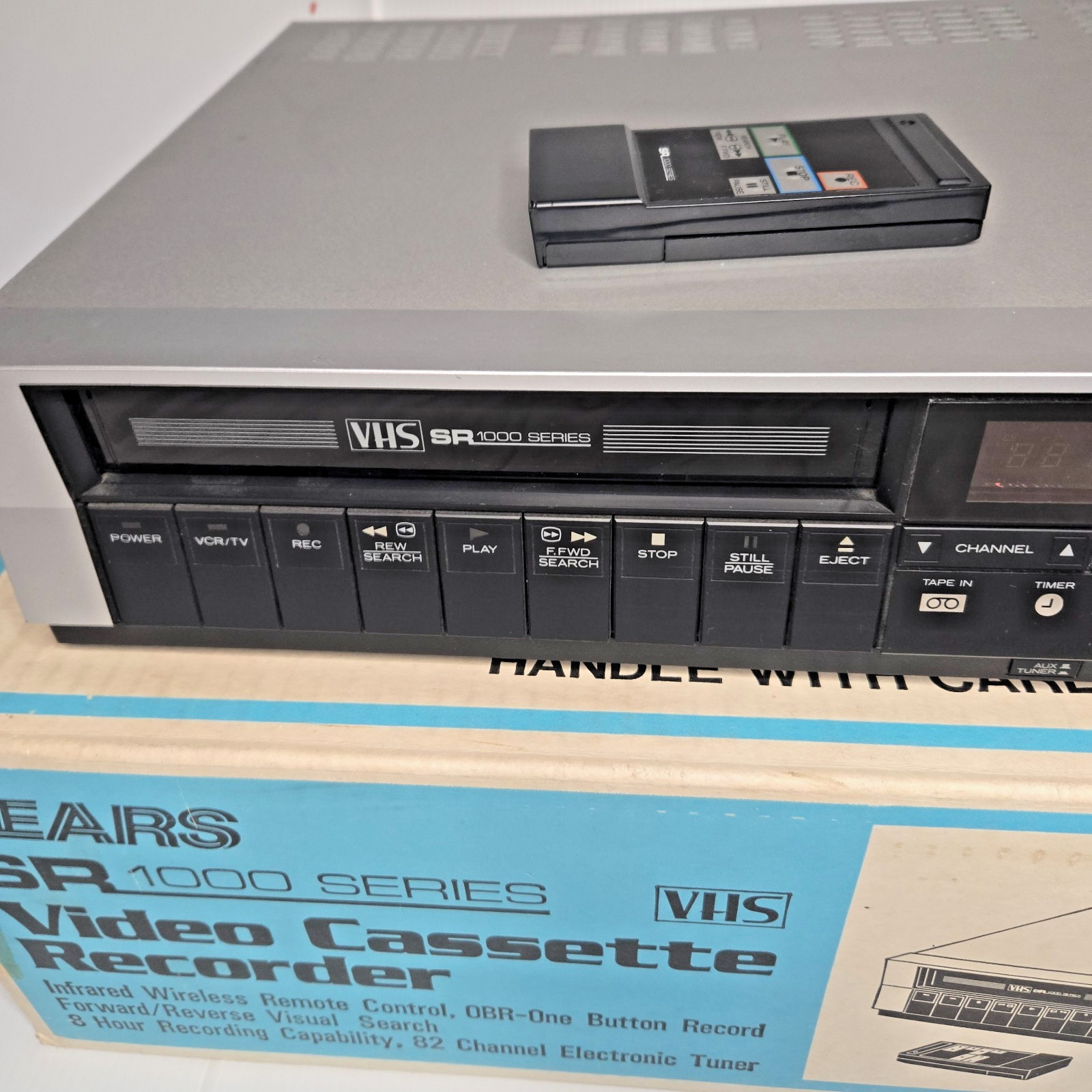 Vintage Sears SR1000 VHS VCR 934.53286550 w/ Remote Box AS-IS Parts Repair