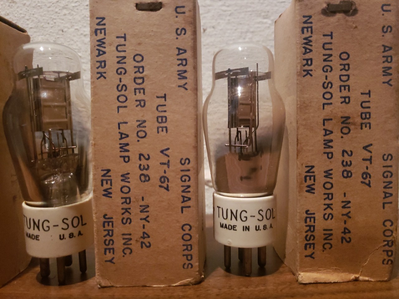 2) TUNGSOL VT67, 2) RCA #30 Tubes, NOS, Tested Good
