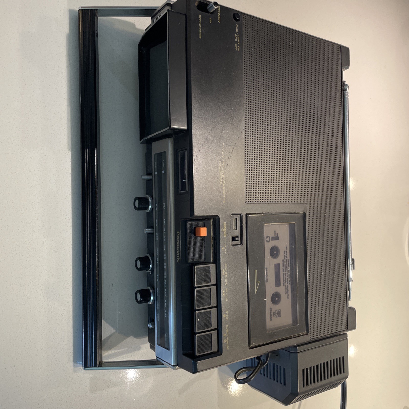 VTG 1979 PANASONIC TR-4001P Tv/Radio/Cassette Recorder W/ Power Adpt TESTED READ